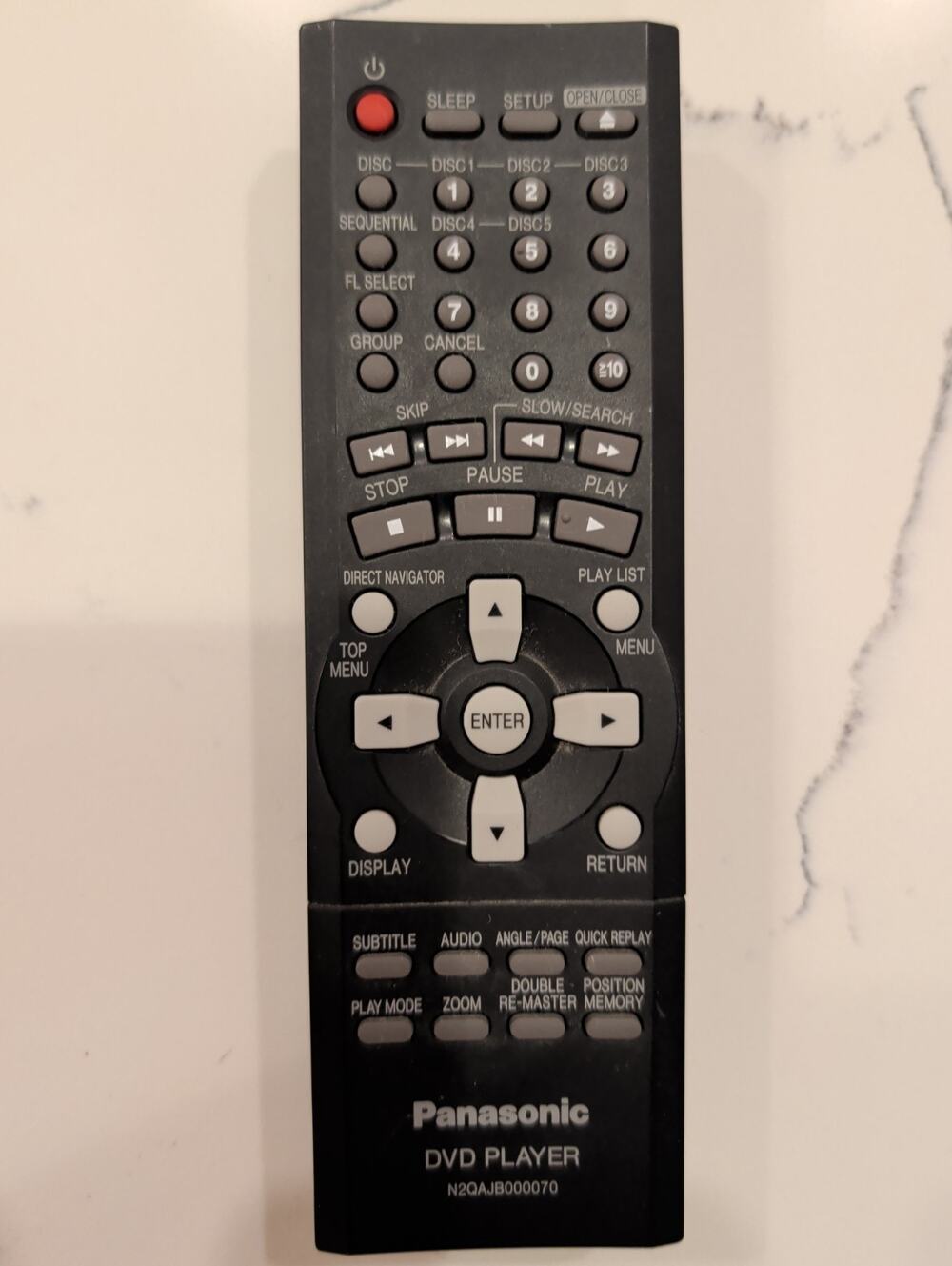Panasonic DVD Player Remote Control Genuine OEM Authentic N2QAJB000043